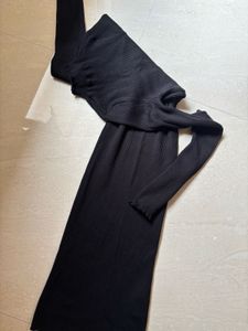 Black Knit Midi Dress