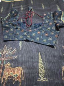 Ajrakh Pichwai Printed Saree For Office Wear