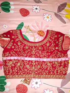 Women Red Non -padded Bridal Blouse