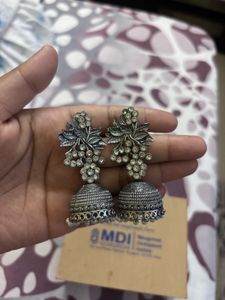 Silver Jhumka Earrings