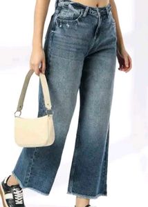 Blue Lightly Washed Relaxed Straight Fit Jeans