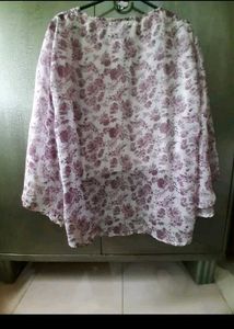 Printed Top with Umbrella Sleeves