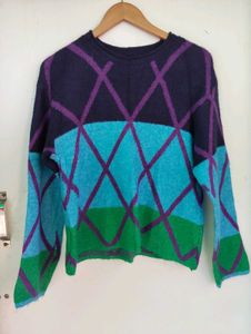 Colorful Geometric Knit Sweater
