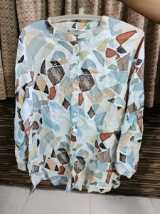 Patterned Long Sleeve Button Down