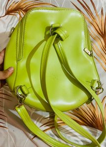 Baggit Brand Green Sling Cum Bagpack Office Style