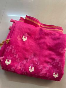 Pink Embroidered Saree