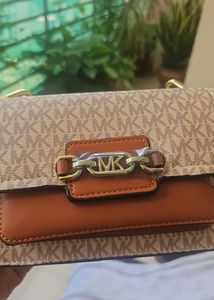 MK Sling Bag -  Beige - Brown colour