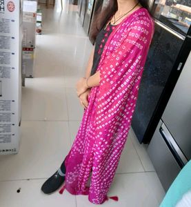 Bleck Panjabi Dress With Neck Mirror Work And Pink