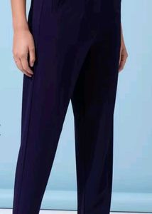 Perfectly Tailored High Waist Blue Trousers
