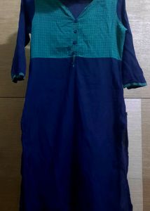 BLUE AND PEACOCK GREEN KURTI