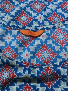 Black Patterned Kurti with Embroidered Yoke