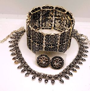 Oxidised  Choker Set