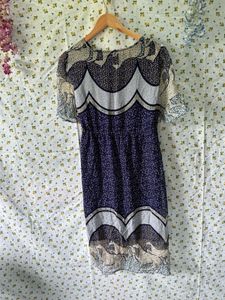 Vintage Sheer Horse Print Dress