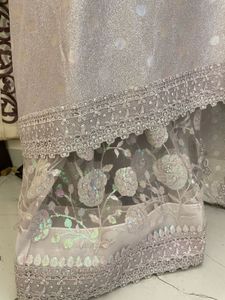 Elegant Grey Embroidered Saree