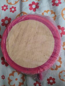 Kids Baby Miniature Handmade Wooden Chakla Belan Set (Pink) with Rolling Pin and Board for Kids