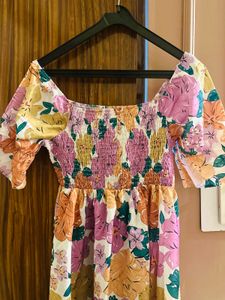 Floral Girly and Flared Dress - Stretchable