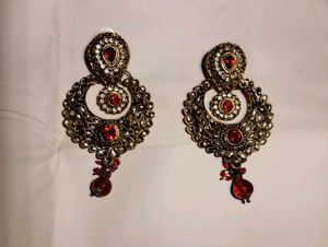 Red & Gold Statement Earrings