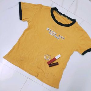 Yellow Crop TSHIRT Top