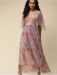 Label Ritu KumarPink Printed Maxi Dress