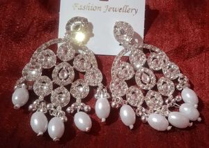 Stunning Silver Tone Dangle Earrings