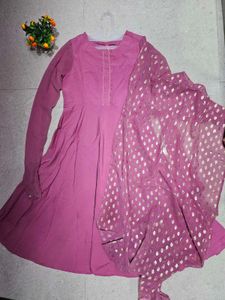 Anarkali Kurta with Foil Printed Dupatta