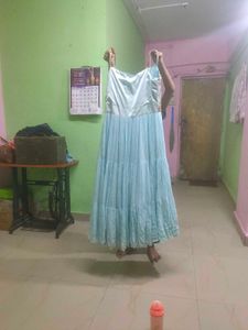 Blue Embroidered Dress with Jacket