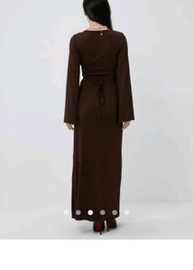 Brown Ribbed Maxi Dress