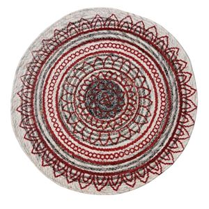 Handmade Round Wool Rope Doormat – 60 cm