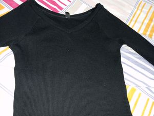 Dark Black Woolen Top