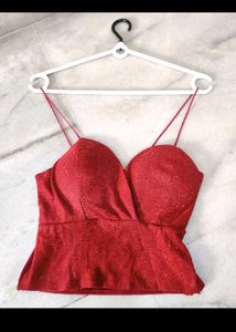 Red Sparkle Bralette Top