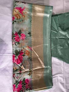 Saree With Stitched Blouse