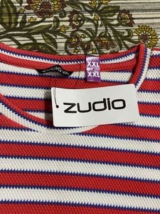 Red &amp; White Striped Crop Top XXL