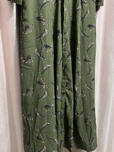 Olive Green Printed Dress