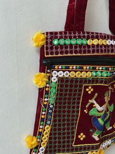 Embroidered Shoulder Bag
