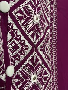 Embroidered Purple Kurta Dress