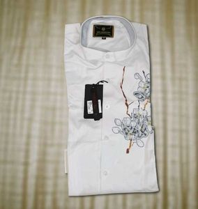 White Floral Print Shirt