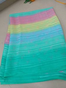Rainbow Striped Saree