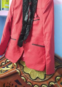 Blazer In Red Colour Party Wear