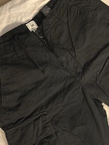 Black Relaxed Fit Cargos (mens)