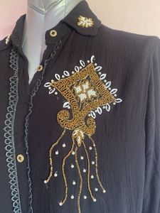 Black Handwork Cord Set