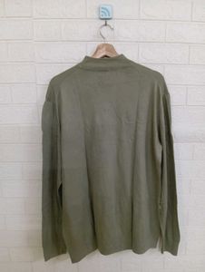 Zara Green Mock Neck Long Sleeve Top