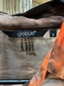 GLOBUS Orange N Brown Casual Shirt Style Top