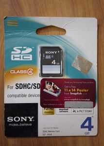Brand New Sony SDHC Memory Card 4 GB