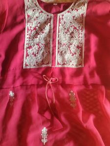 Pink Embroidered Kurta