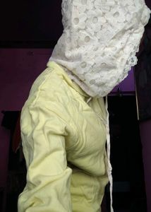 Pastel Yellow Lace Trim Hoodie