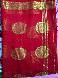 Red &amp; Gold Saree