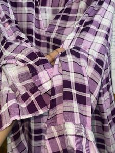Recap Purple Plaid Checked Shirt Cotton Blended