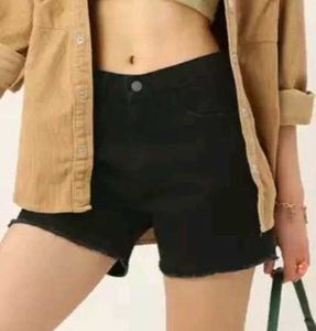 Black Denim Shorts