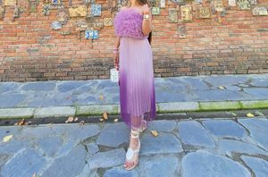 Elegant Purple Ombre skirt and top