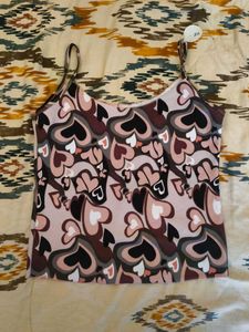 Heart Print Cami Top